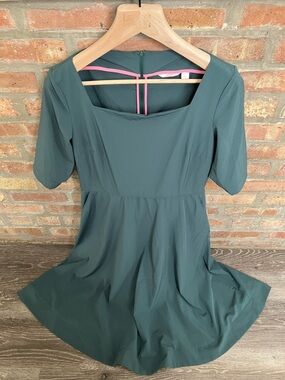 BETABRAND Elixir Emerald Green Fit And Flare Pockets Midi Dress